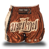Brown and Beige Single Panel Stars Muay Thai Shorts