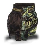 Green Camo Single Panel Stars Muay Thai Shorts