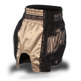 Black and Grey Single Panel Stars Muay Thai Shorts