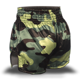 Green Camo Single Panel Stars Muay Thai Shorts