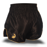 Black and Gold Single Panel Stars Muay Thai Shorts