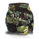 Green Camo Single Panel Stars Muay Thai Shorts