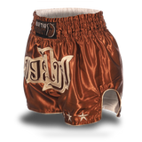 Brown and Beige Single Panel Stars Muay Thai Shorts