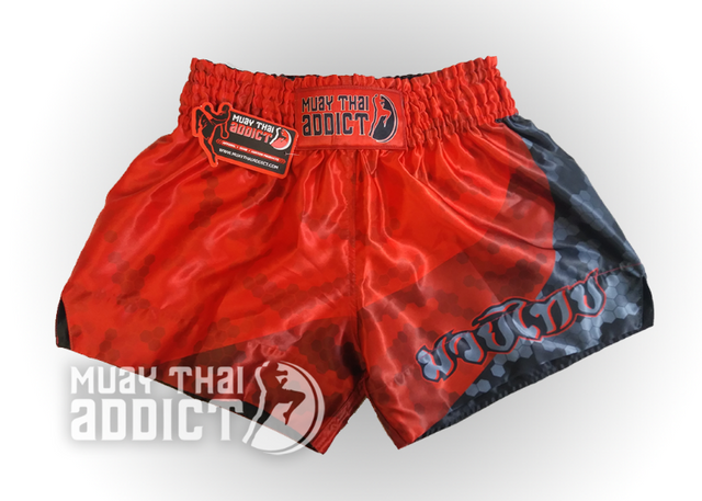 Honeycomb Fade Camo Muay Thai Shorts - Red